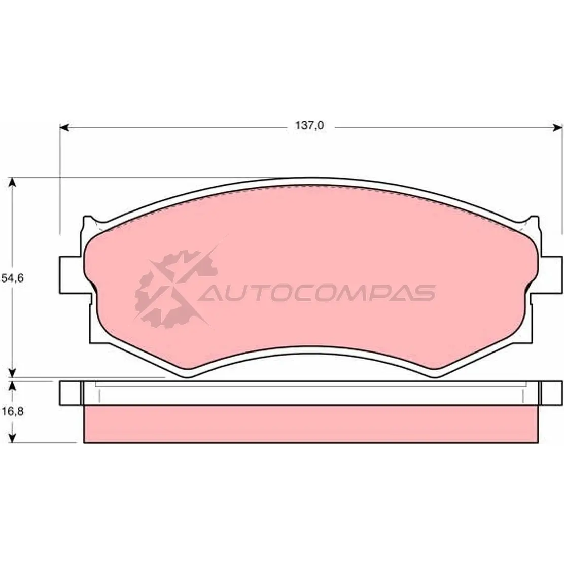 Тормозные колодки, комплект TRW 21 526 1529682 21527 gdb765