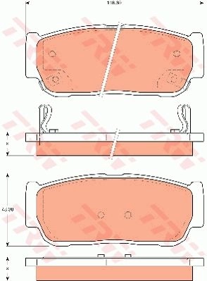 Тормозные колодки дисковые, комплект TRW 3322937290857 6195810 GDB7687 D EI3M