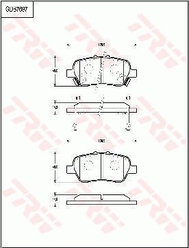 Тормозные колодки дисковые, комплект TRW 3322937290666 1216936809 A 9HZDPL GDB7697 изображение 0