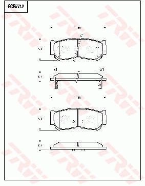 Тормозные колодки дисковые, комплект TRW GDB7712 3322937306237 1216937001 O8B EN изображение 0