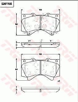 Тормозные колодки дисковые, комплект TRW 1216937237 GDB7763 J ZS8303