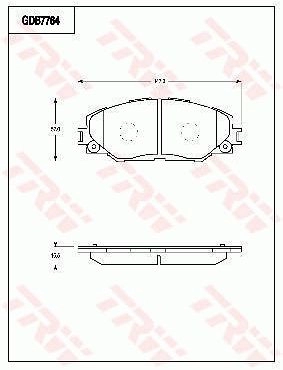 Тормозные колодки дисковые, комплект TRW GDB7764 6195816 94W 8LN
