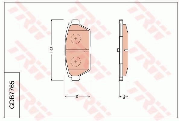 Тормозные колодки дисковые, комплект TRW 1216937249 GDB7765 2L34 5LV изображение 0