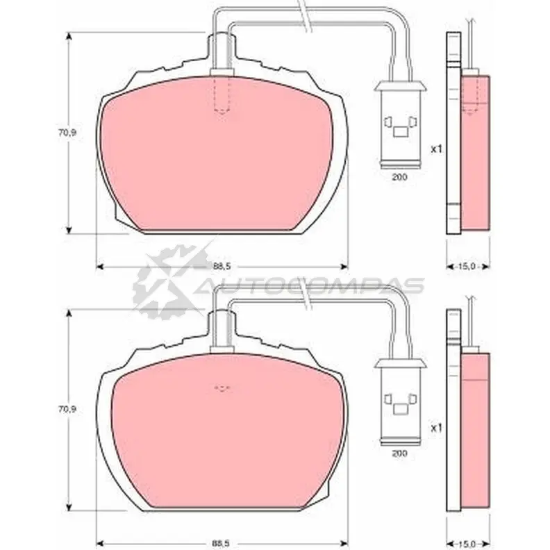 Тормозные колодки, комплект TRW gdb783 203 64 1529693 21019 изображение 0