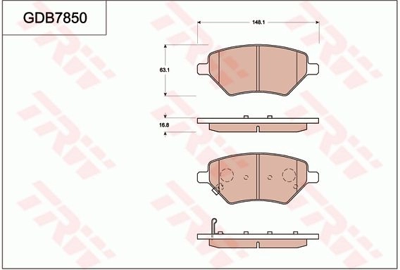 Тормозные колодки дисковые, комплект TRW 6 S8J2 GDB7850 1439901635
