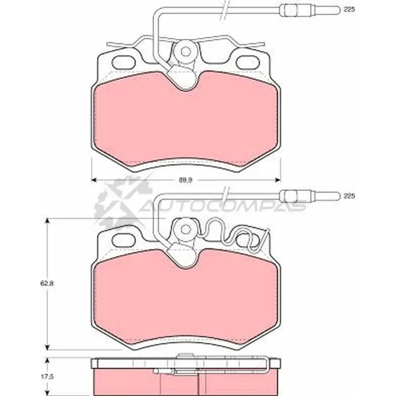 Тормозные колодки, комплект TRW gdb788 1529696 7R1X JF9 3322936407881