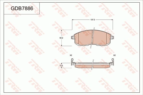 Тормозные колодки дисковые, комплект TRW 3322937307920 1198155904 GDB7886 PMJA T изображение 0