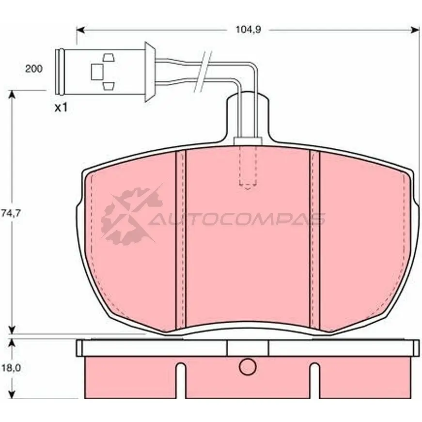 Тормозные колодки, комплект TRW gdb789 2 0359 21160 1529697 изображение 0