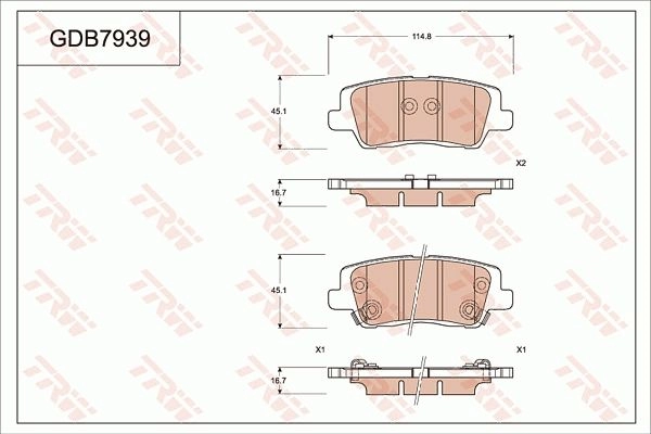 Тормозные колодки дисковые, комплект TRW GDB7939 MXT7 PR 1216937805 изображение 0