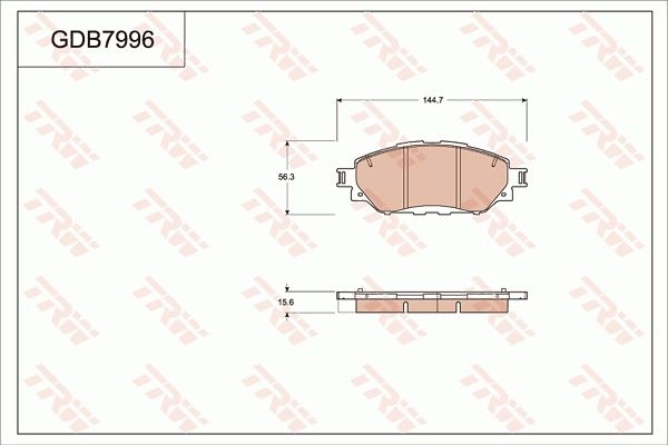 Тормозные колодки дисковые, комплект TRW TWSS DV 1439901748 GDB7996DT