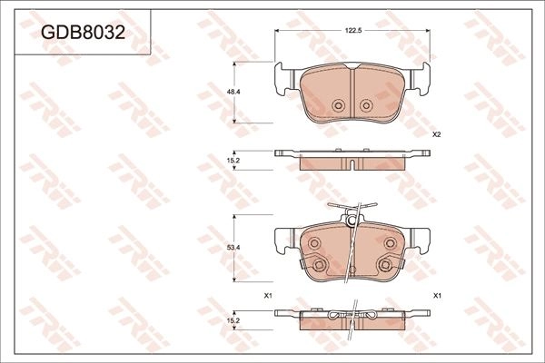 Тормозные колодки дисковые, комплект TRW 3322938369330 1216938215 KQ M1K GDB8032 изображение 0