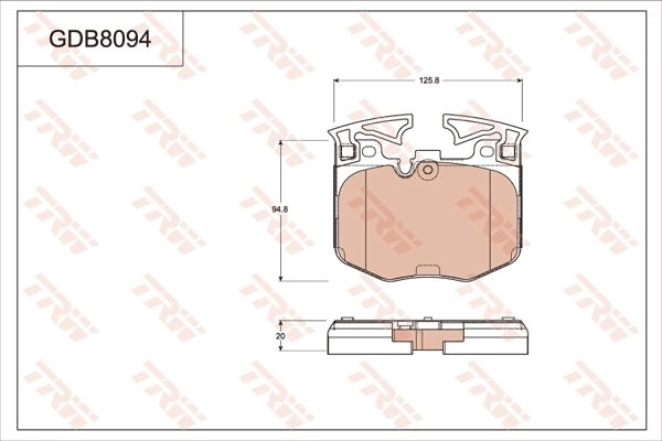 Тормозные колодки дисковые, комплект TRW 1439901850 GDB8094 EB YWC изображение 0