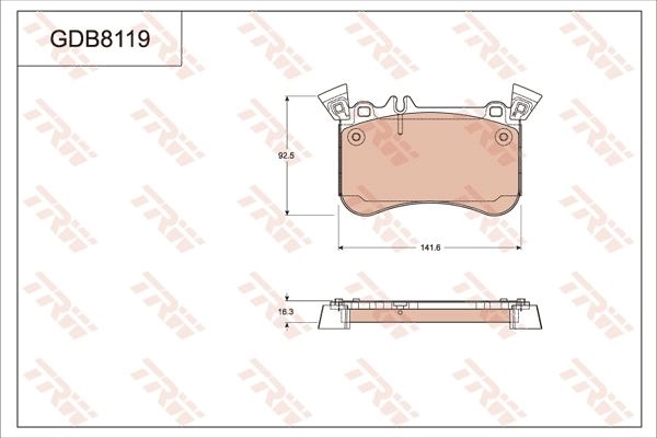 Тормозные колодки дисковые, комплект TRW GDB8119 QW9 UQGY 1439901893