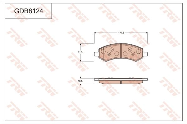 Тормозные колодки дисковые, комплект TRW 1439901901 GDB8124 90L DA изображение 0