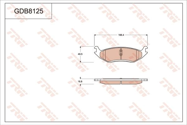 Тормозные колодки дисковые, комплект TRW 1439901902 GDB8125 TTB YB изображение 0