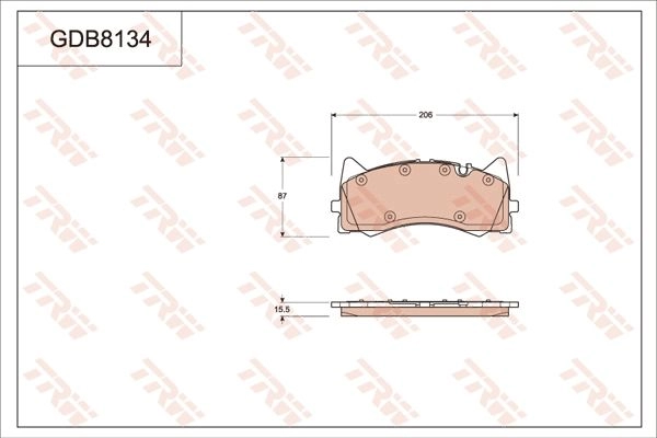 Тормозные колодки дисковые, комплект TRW GDB8134 1G97S 7 1439901914 изображение 0