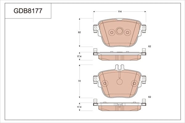 Тормозные колодки дисковые, комплект TRW GDB8177 H QEOPZK 1439901981 изображение 0