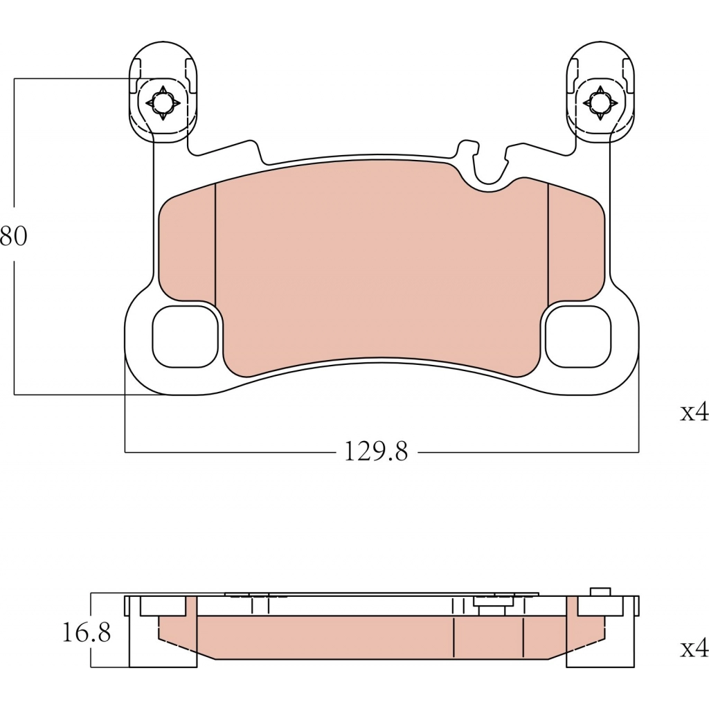 Тормозные колодки дисковые, комплект TRW GDB8252 5EO J3BP 1439902003 изображение 0