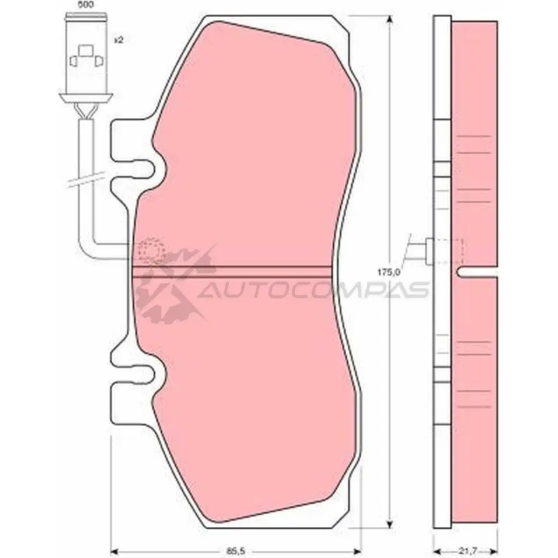 Тормозные колодки, комплект TRW 2WIYU4 1529729 gdb842 2 0835