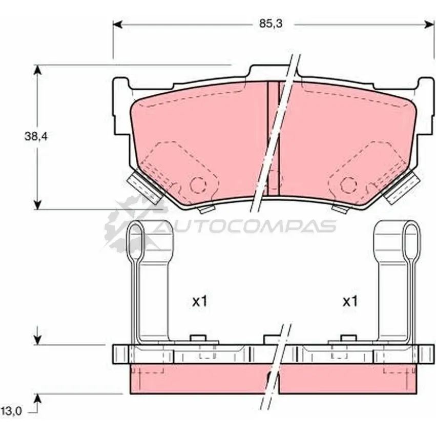 Тормозные колодки, комплект TRW gdb884 5Z61M 2104 3 1529755 изображение 0