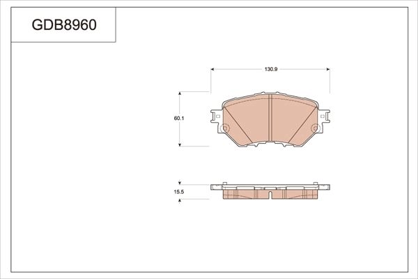 Тормозные колодки дисковые, комплект TRW RDI OC GDB8960 1439902088