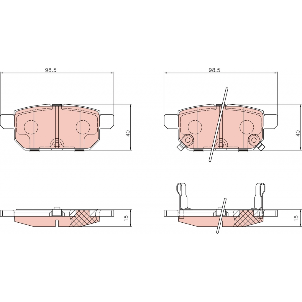 Тормозные колодки дисковые, комплект TRW JGVB W3 1439902093 GDB8962AT