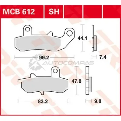 0 47 44. Колодки TRW арт. Mcb737sv. TRW mcb634sh. Mcb671sh. 18650-MCB-612 Honda.