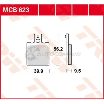 Тормозные колодки, комплект TRW 3322937986101 mcb623 K8J QX8 1543803 - Изображение 1