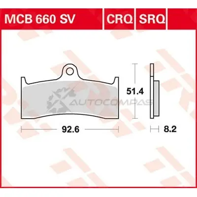 Тормозные колодки, комплект TRW mcb660sv 1423466624 3322937202492 ZC4 6LBO - Изображение 1
