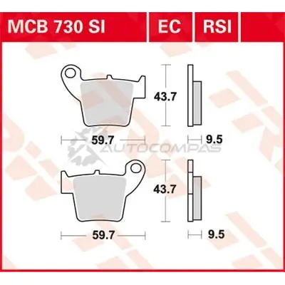 Тормозные колодки, комплект TRW 1423467528 mcb730si 3322937292547 WCGUW WM - Изображение 1