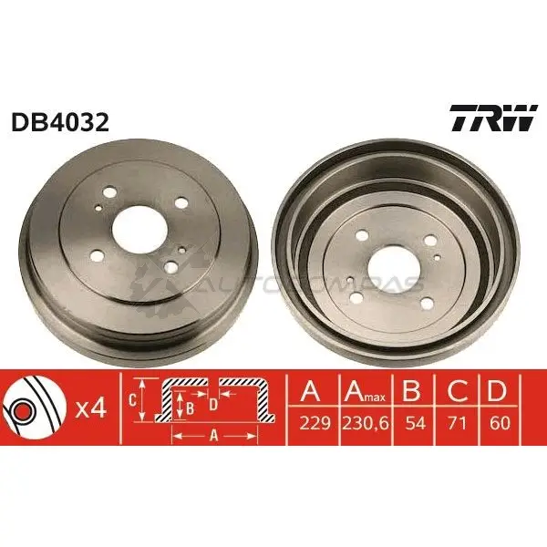 Тормозной барабан TRW 4IMS JT db4032 1522812 3322937132171 - Изображение 1