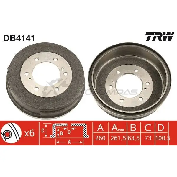 Тормозной барабан TRW M ZYM25 db4141 1522917 3322937146185 - Изображение 1
