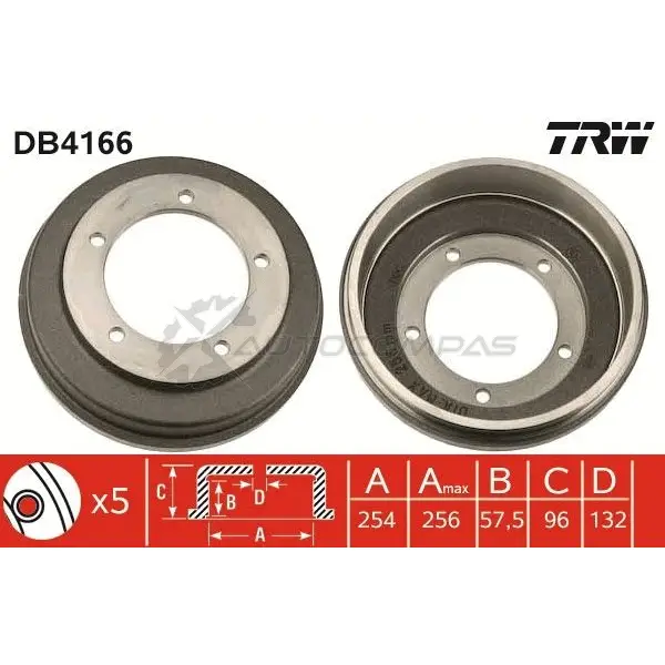 Тормозной барабан TRW db4166 3322937200641 1522938 N W4GUWJ - Изображение 1