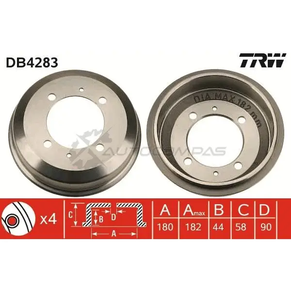 Тормозной барабан TRW K7 EMCE7 db4283 1523060 3322937322527 - Изображение 1