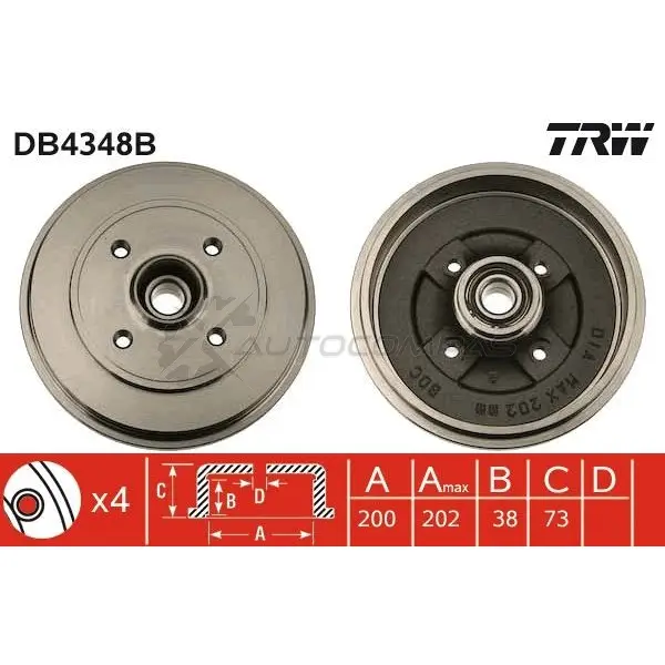 Тормозной барабан TRW D SGEX64 db4348b 1523140 3322937811298 изображение 0