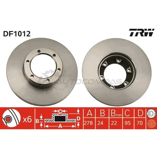 Тормозной диск TRW df1012 IAH ZA 1523233 3322936101208 изображение 0