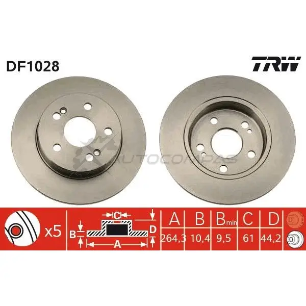 Тормозной диск TRW N2Z LT7Y 3322936102809 1523248 df1028 изображение 0