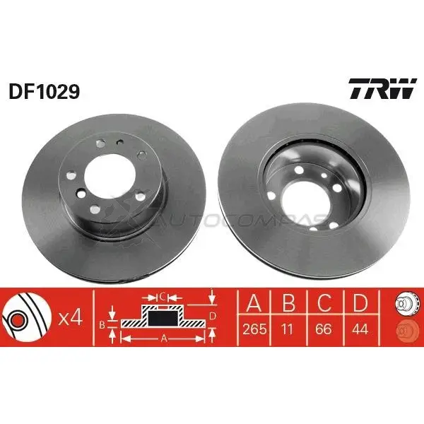 Тормозной диск TRW 3322936102908 1523249 NKP 5L df1029 - Изображение 1
