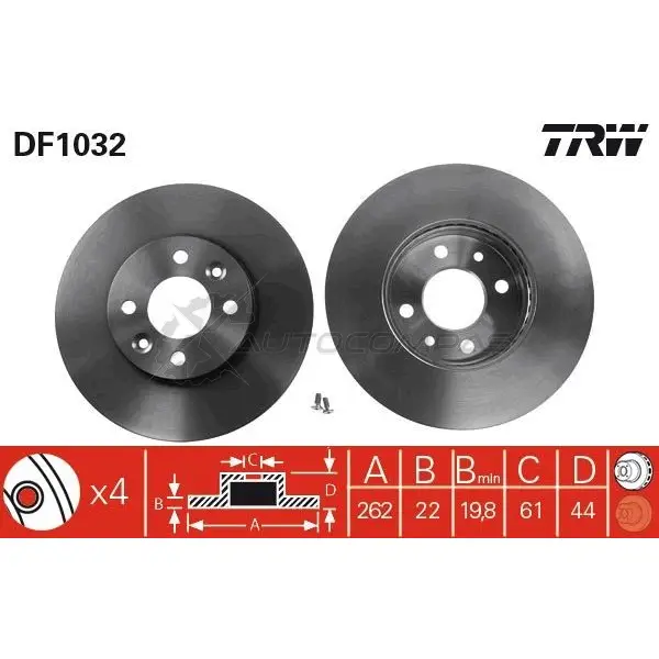 Тормозной диск TRW AP 7SI 1523252 3322936103202 df1032 - Изображение 1