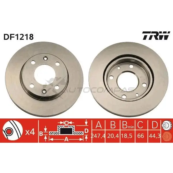 Тормозной диск TRW 3322936121800 BJECPD 9 df1218 1523276 изображение 0