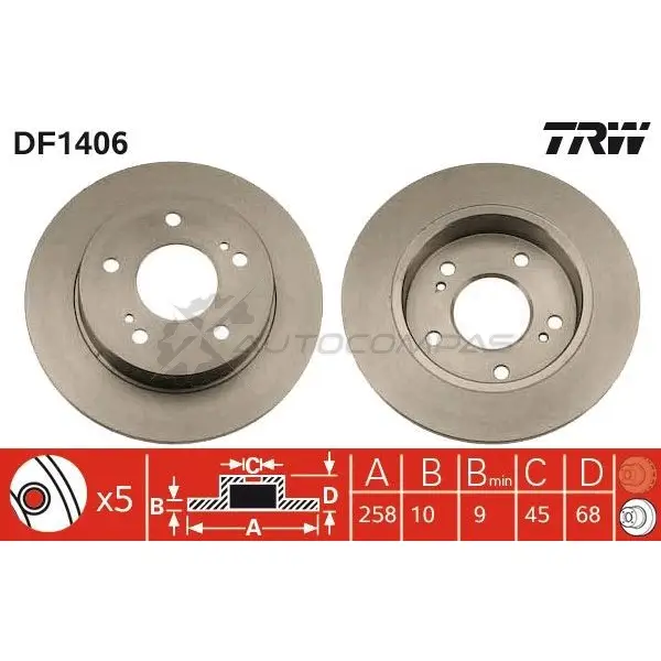 Тормозной диск TRW df1406 1523287 3322936140603 FM 3NNP изображение 0