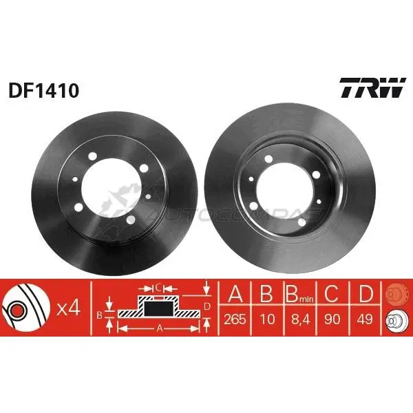 Тормозной диск TRW 1523289 3322936141006 KTW 7A df1410 - Изображение 1