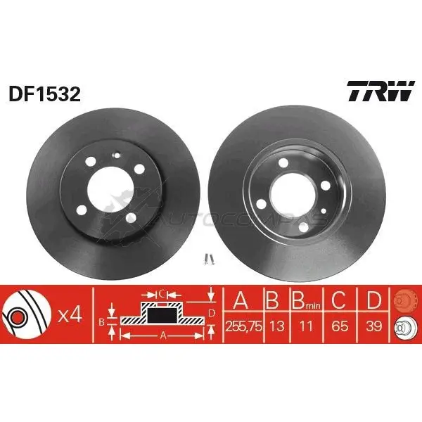 Тормозной диск TRW 1523327 df1532 8QIX O0K 3322936153207 - Изображение 1