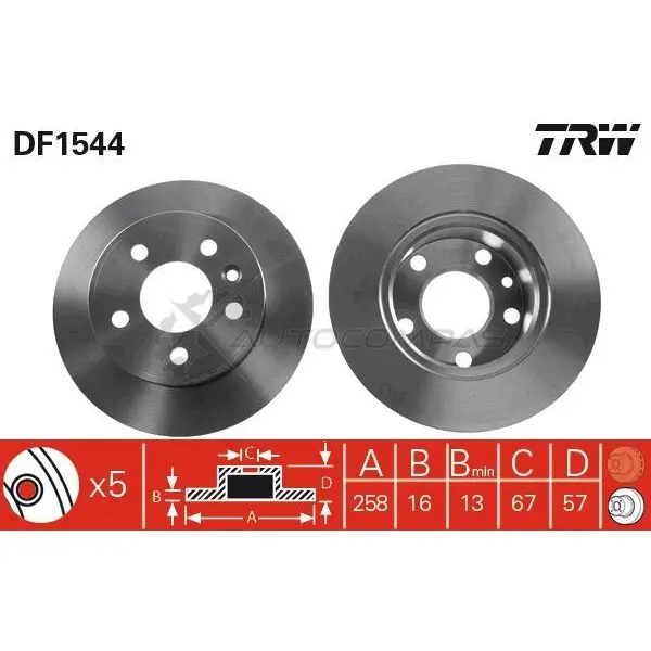 Тормозной диск TRW 1523338 3322936154402 F L9VZ df1544 - Изображение 1