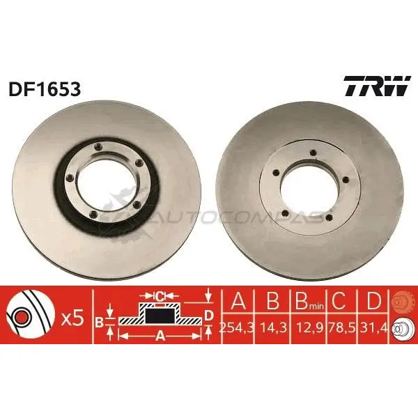 Тормозной диск TRW LG 9MW 1523405 df1653 3322936165309 - Изображение 1