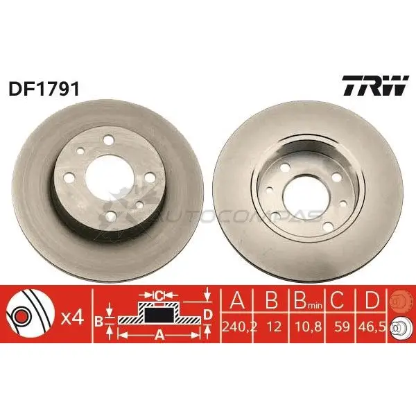 Тормозной диск TRW df1791 LRP5 V 3322936179108 1523481 - Изображение 1