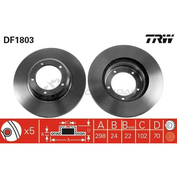 Тормозной диск TRW 1523483 3322936180302 df1803 MAN7 G - Изображение 1
