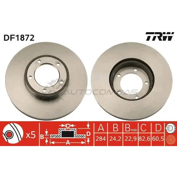 Тормозной диск TRW 3322936187202 T6 535 df1872 1523500 - Изображение 1