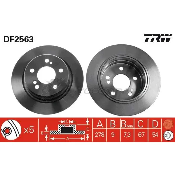Тормозной диск TRW 3322936256304 df2563 Q MKUXQ 1523585 изображение 0