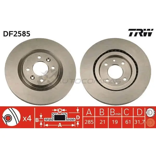 Тормозной диск TRW SN RDD 1523604 3322936258506 df2585 изображение 0